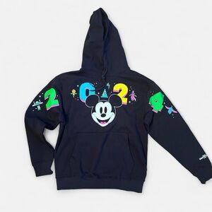 Walt Disney World 2024 Mickey Mouse Hoodie Small Navy Pullover Sweatshirt NWT